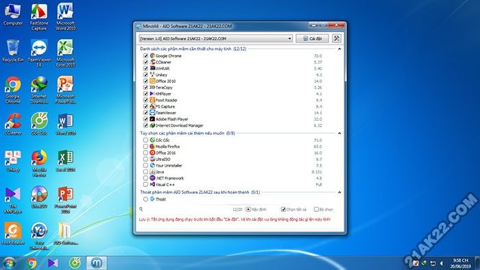 AIO Software 21AK22 - Cài Tất Cả Phần Mềm Chỉ Với 1 Click