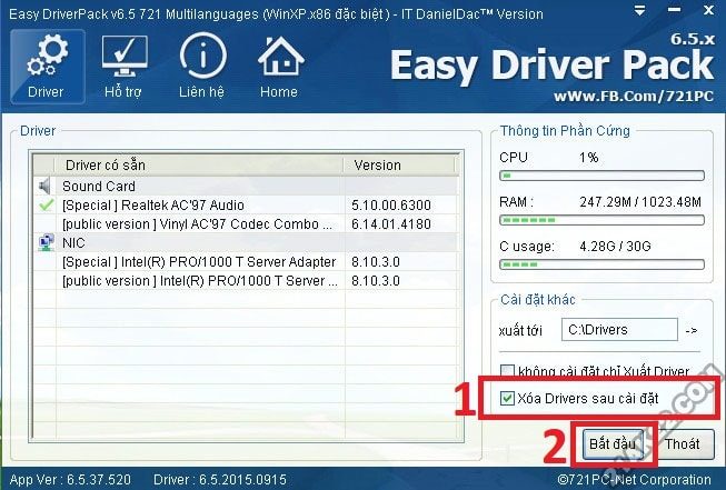 EasyDrv7 - Phần Mềm Tự Động Cài Driver Offline Tốt Nhất 2021 - 21AK22.COM