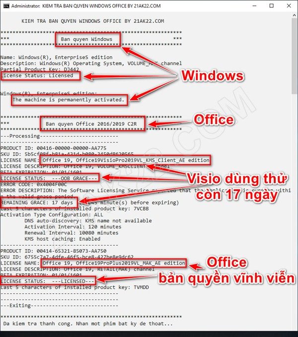 Hướng Dẫn Cách Kiểm Tra Bản Quyền Windows Office Chi Tiết