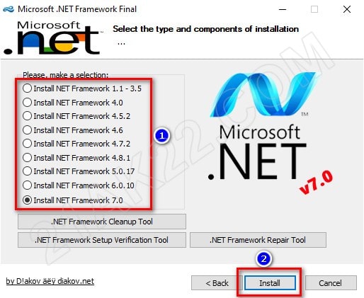 .NET Framework - Công Cụ Cài Trọn Bộ 3.5 Đến 6.0 Mới Nhất