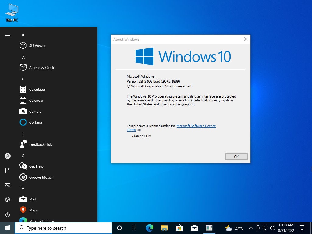 Tải ISO Windows 10 22H2 09/2022 Chính Chủ Gốc Microsoft