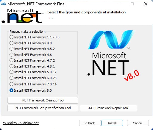.NET Framework - Công Cụ Cài Trọn Bộ 3.5 Đến 8.0 Mới Nhất