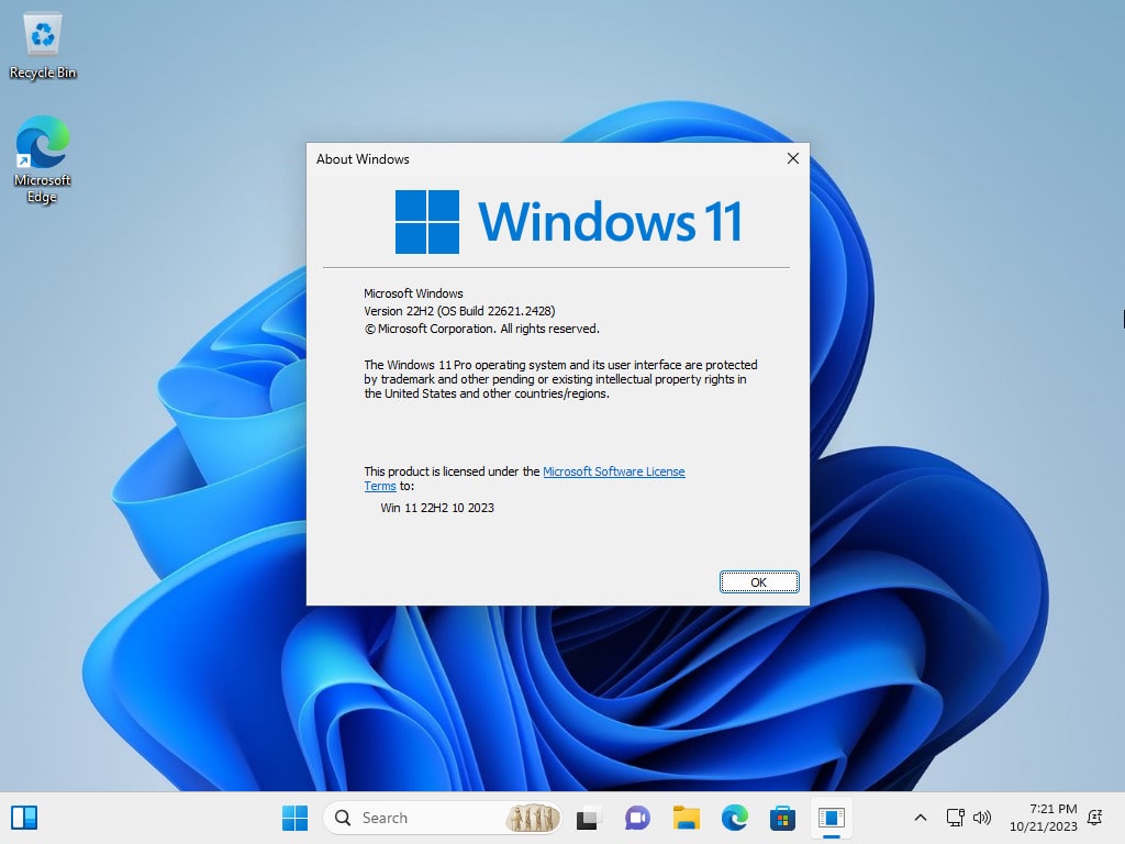 Tải ISO Windows 11 22H2 22621 2428 10/2023 Gốc Microsoft