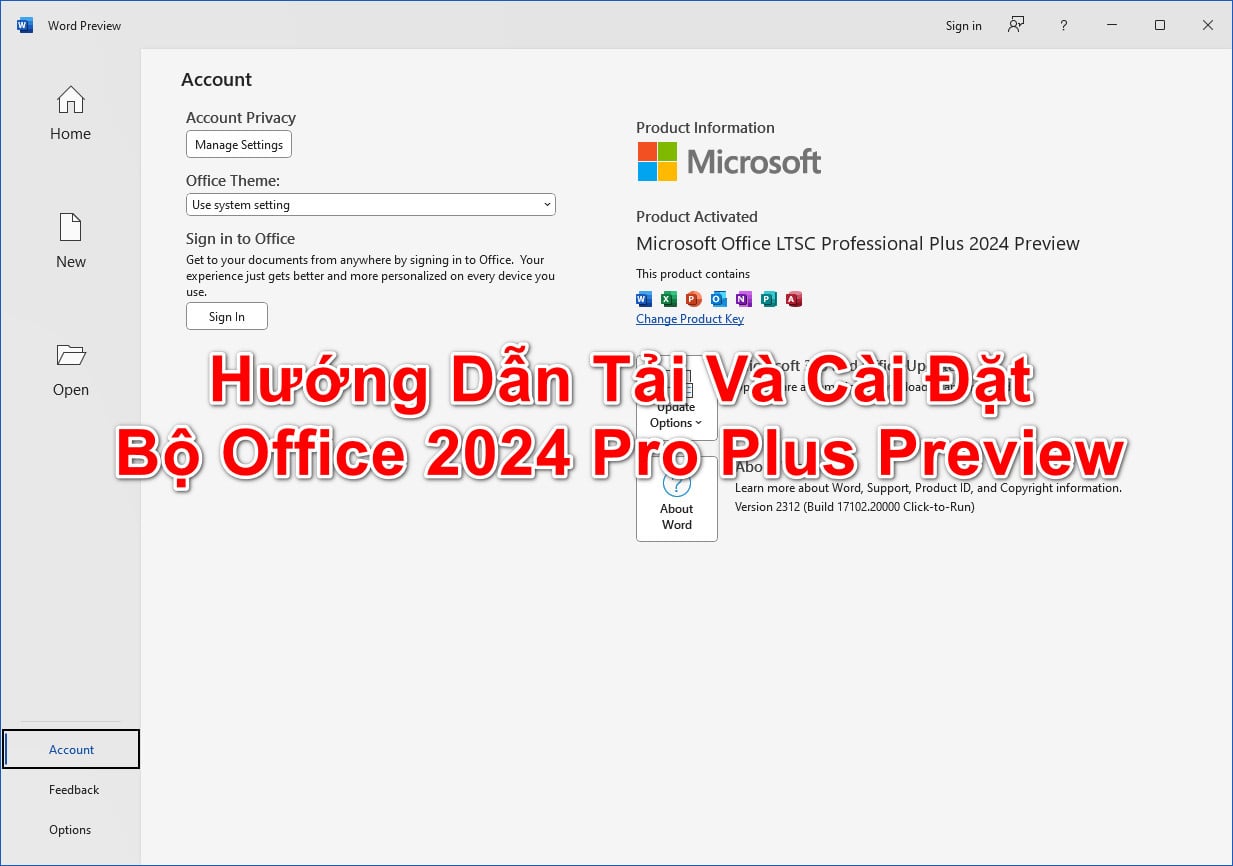 Office 2024 Pro Plus Hướng Dẫn Tải Và Cài Đặt Bản Preview FULL