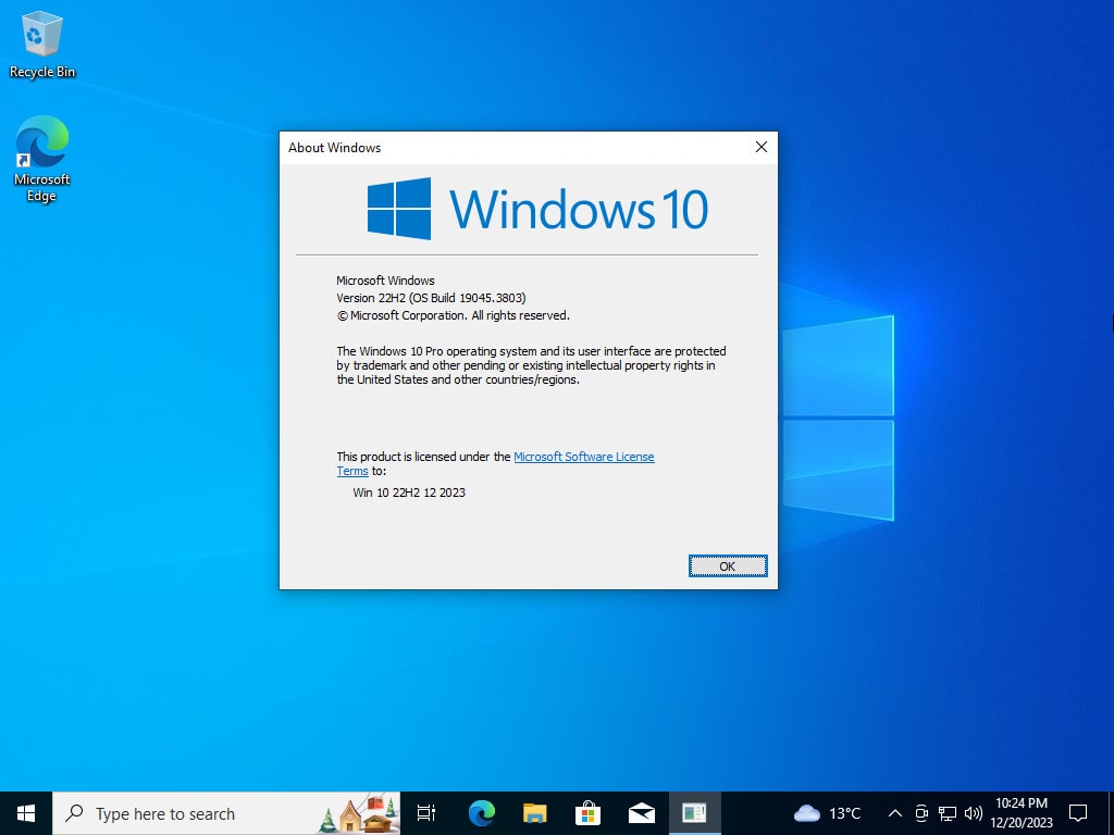 Tải ISO Windows 10 22H2 19045 3803 12/2023 Gốc Microsoft