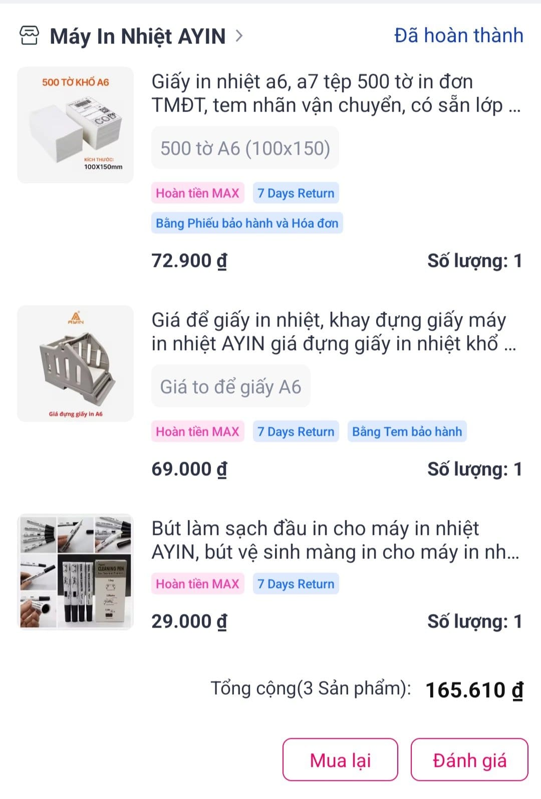 Bán Máy In Nhiệt AYIN 480 Chuyên In Mã Vận Đơn, Mã Vạch, Phiếu Gửi Hàng,...