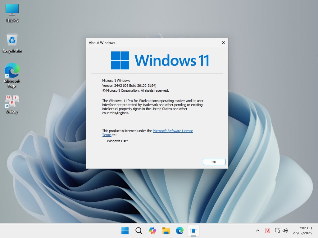 Tải Ghost Win 11 Pro for Work 24H2 No Soft v25.1 Mượt 2025